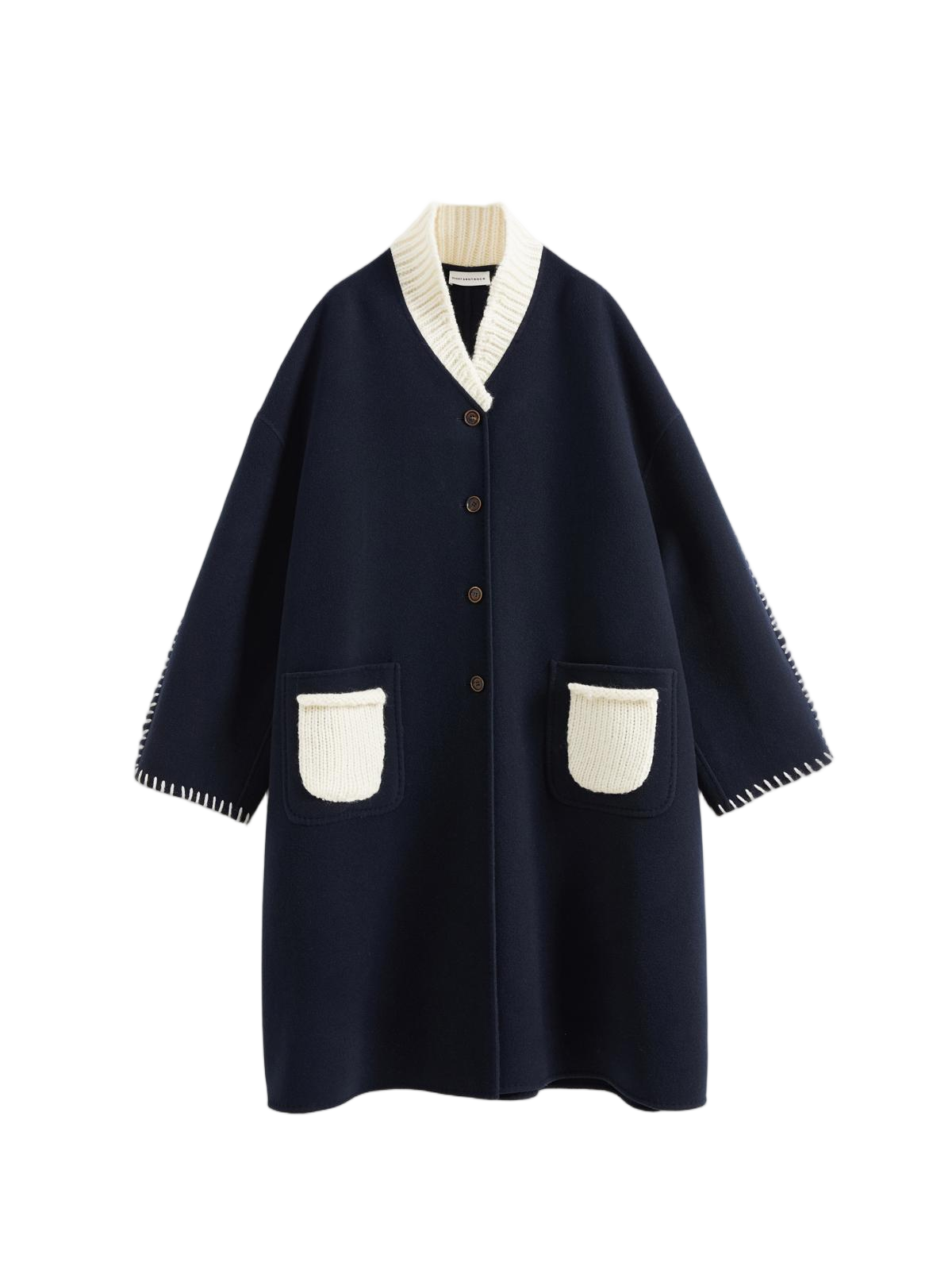 Knitted Lapel Double-Face Coat