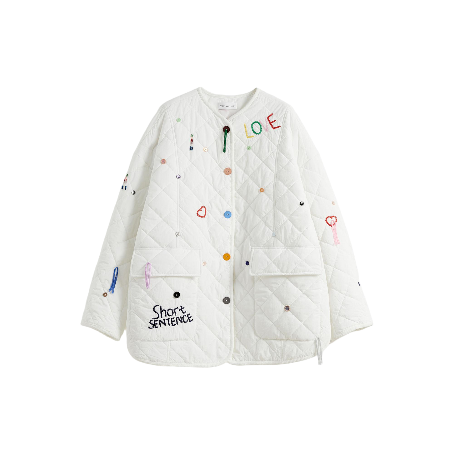 Colorful Embroidered Quilted Coat
