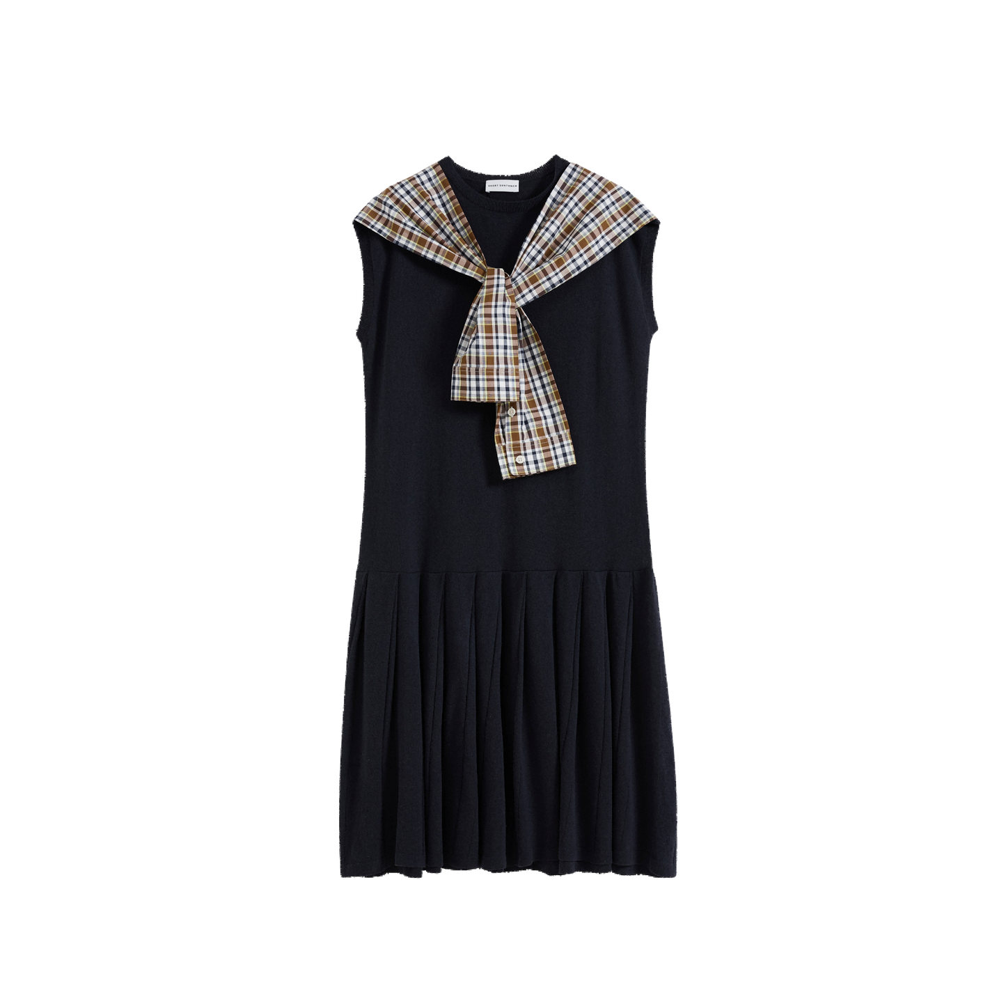 Shawl Collar Sleeveless Knit Dress