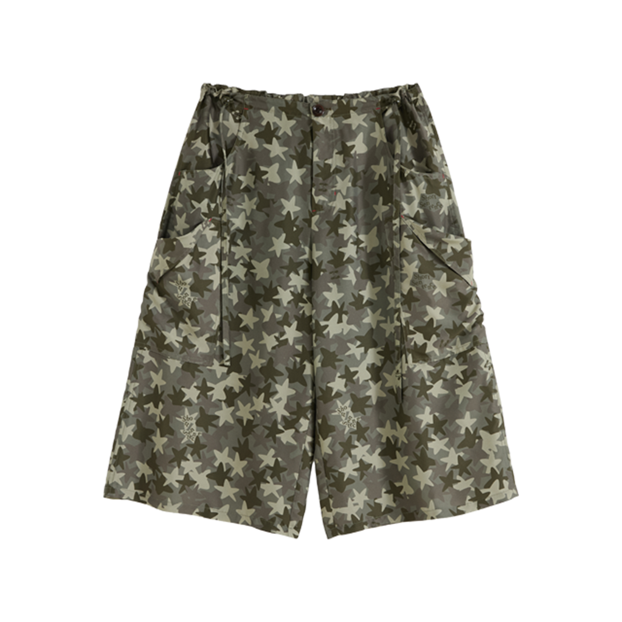 Silk Camouflage Wide-Leg Cropped Trousers
