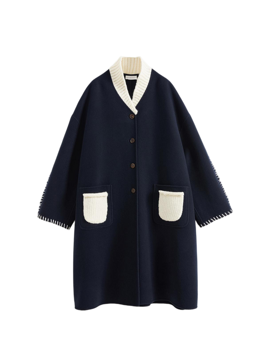 Knitted Lapel Double-Face Coat