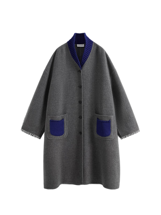 Knitted Lapel Double-Face Coat
