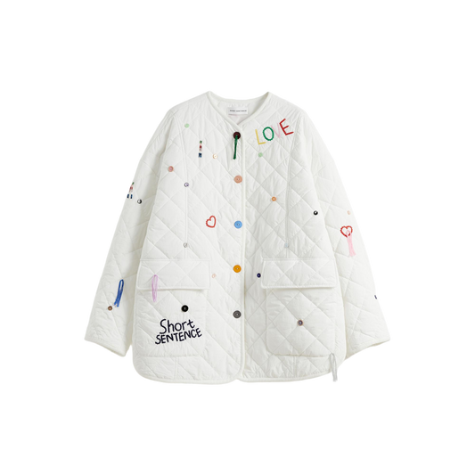 Colorful Embroidered Quilted Coat
