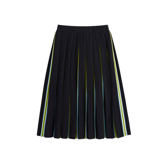 Striped Pleated Knit Skirt
