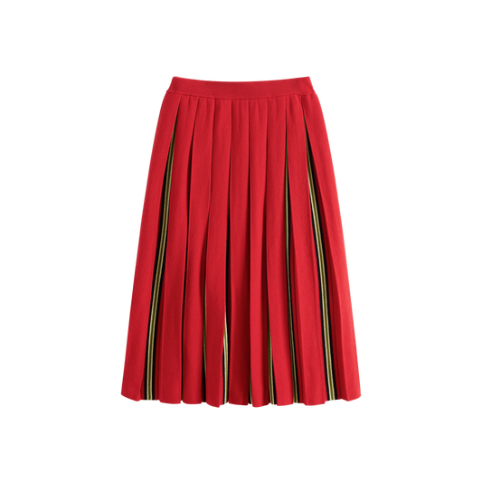 Striped Pleated Knit Skirt