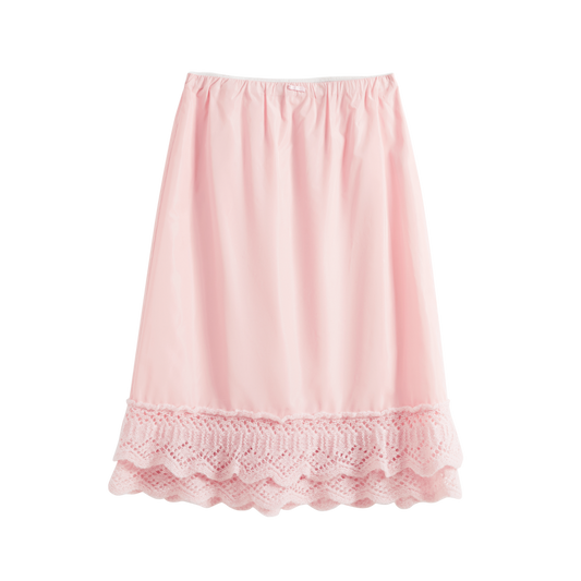 Double-Layer Lace-Trim Skirt