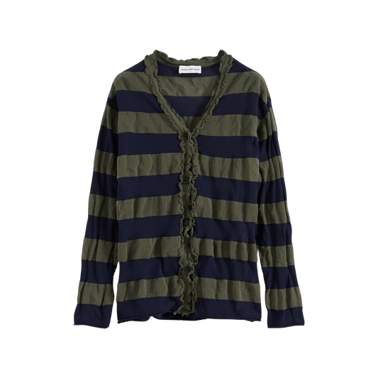 Crinkle Striped Cardigan