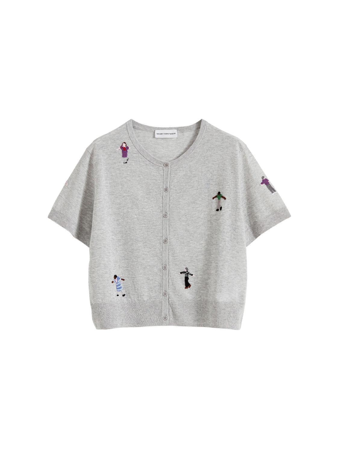 Figure Motif Embroidered Cardigan