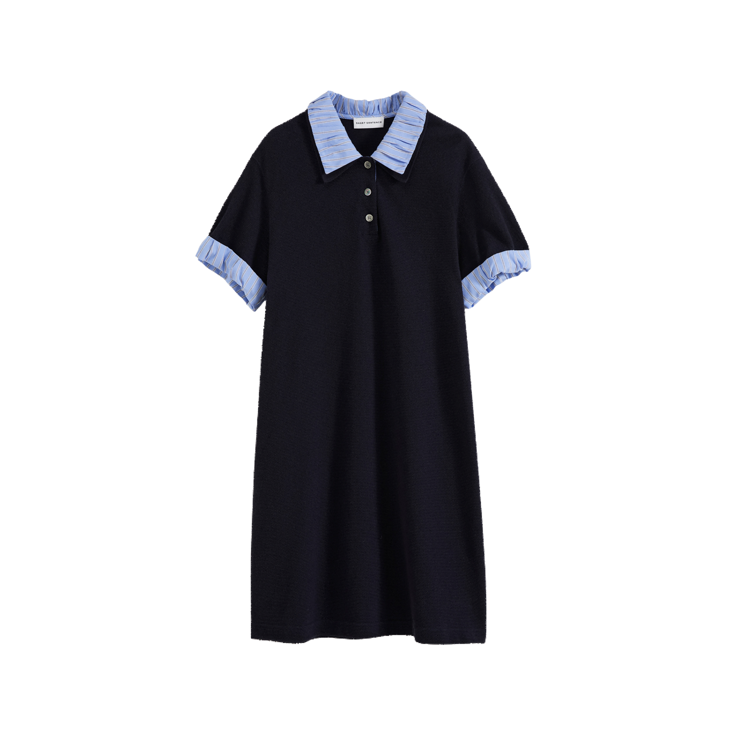 Patchwork Pleated Polo Minidress