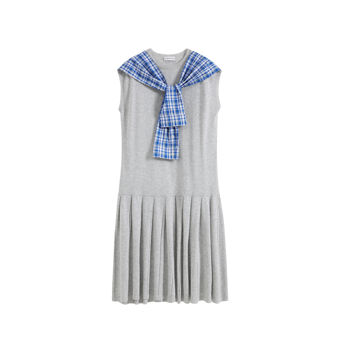 Shawl Collar Sleeveless Knit Dress