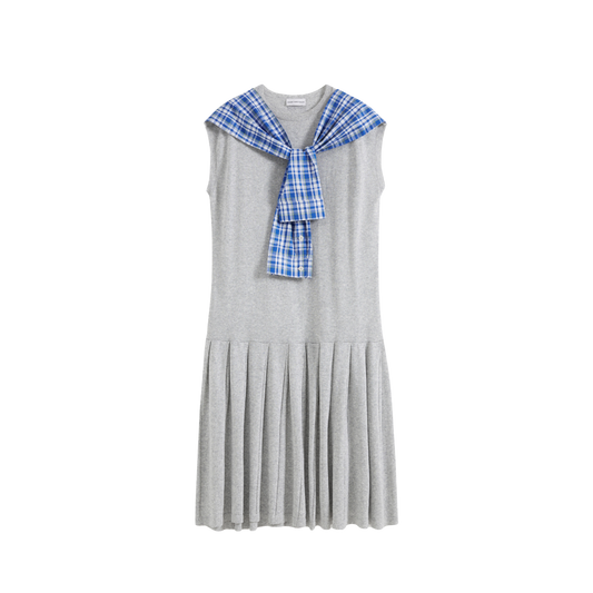 Shawl Collar Sleeveless Knit Dress