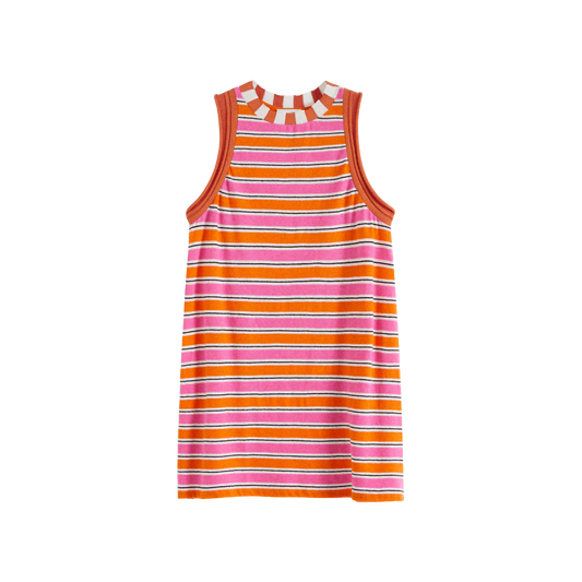 Striped Linen Cotton Vest Dress