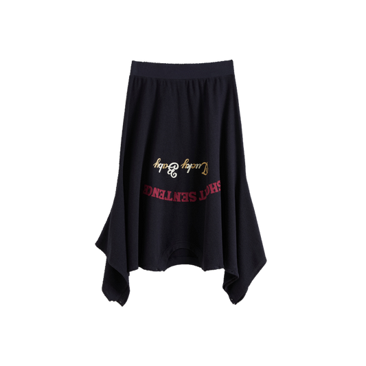 Deconstructed T-shirt Embroidered Skirt
