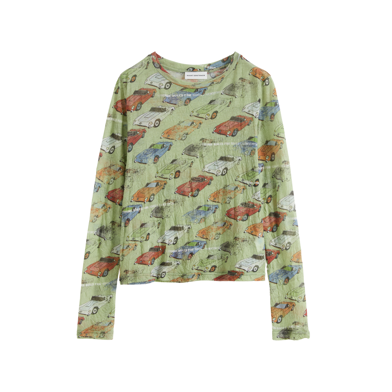 Crinkled Car-Print Shirt