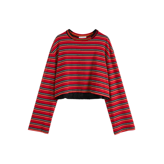Striped Paneled Long Sleeve Shirt