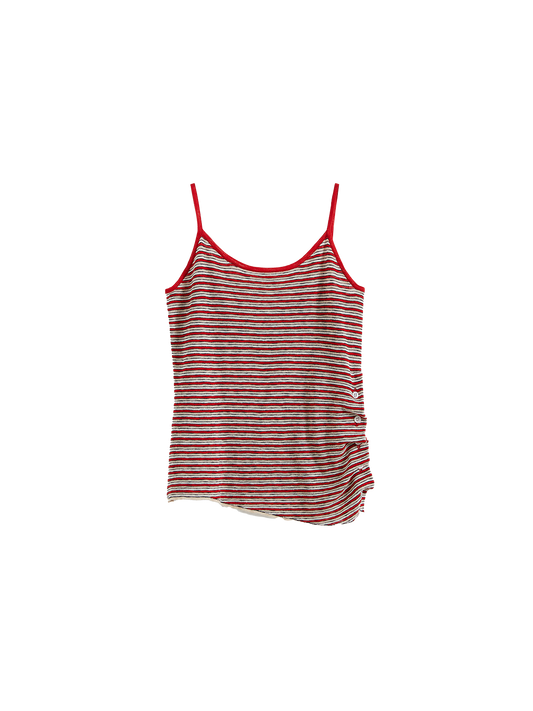 Side Placket Pinstripe Knit Vest